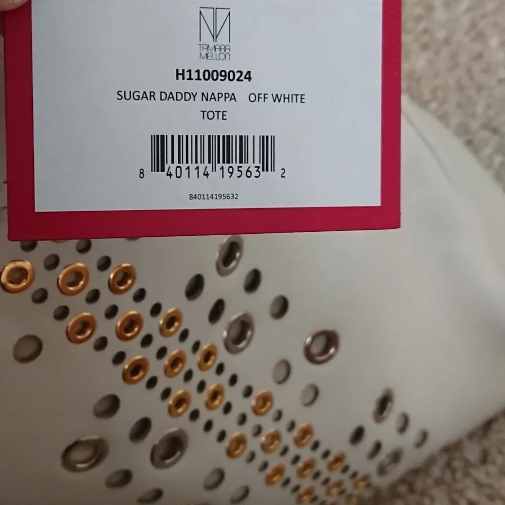 New Tamara Mellon Sugar Daddy Grommeted Nappa Leather large Tote